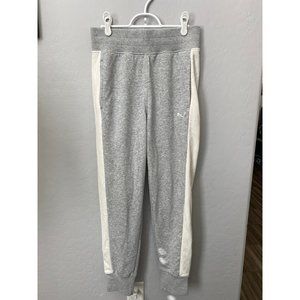 NEW Puma T7 Sweatpants Joggers Gray White Side Stripe Sz Small